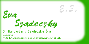 eva szadeczky business card